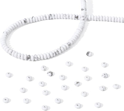 Natural White Howlite Disk Stone Beads 4x2mm 160pcs Rondelle Loose Semi - Image 6