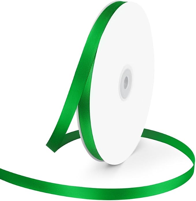 3/8" Wide x 100 Yards Single Face Polyester Satin Ribbon, Satin Ribbon by KMERLIFE