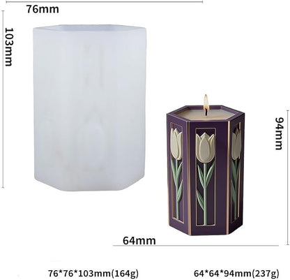 Tulip Flower Candle Molds, 3D Floral Silicone Molds Pillar Candles Mold - Image 3