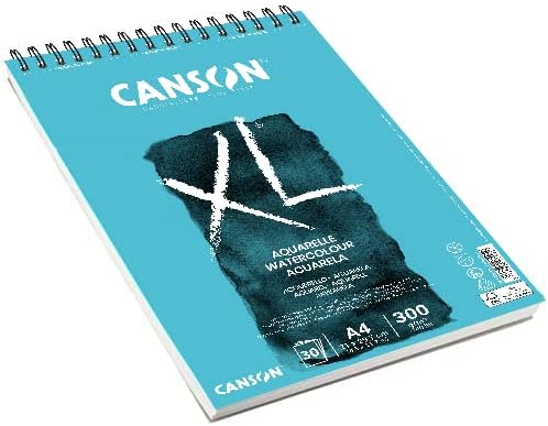 CANSON XL Watercolour 300gsm A4 Paper, Cold Pressed, Spiral Pad Short Side - Image 2