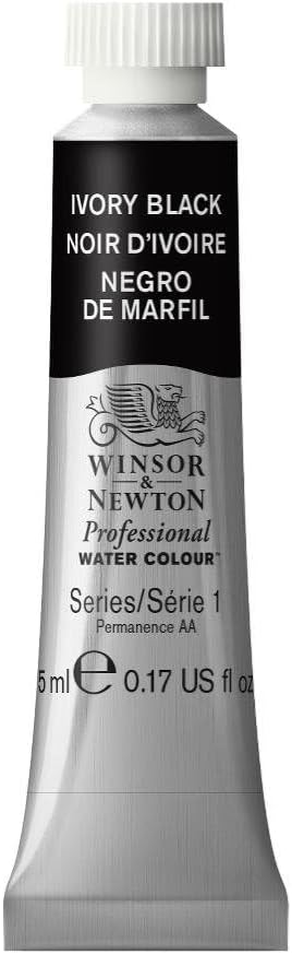 Winsor & Newton Professional Watercolor, 5ml Tube, Ivory Black by WinsorNewton