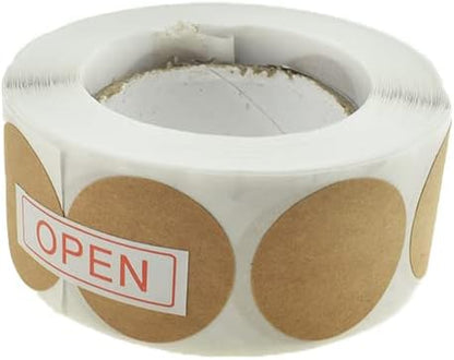 HAHIYO 1-Inch 500Pcs Natural Brown Kraft Round Label Roll - Image 5