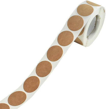 HAHIYO 1-Inch 500Pcs Natural Brown Kraft Round Label Roll by HAHIYO