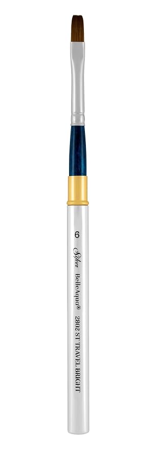 Silver Brush Limited 2802ST-6 BelleAqua Short Handle Bright Travel Brush by SilverBrushLimited