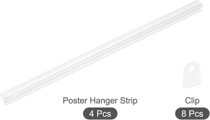 MECCANIXITY PVC Poster Hanger Rail Poster Strip Bar 25cm/10inch Clear - Image 3