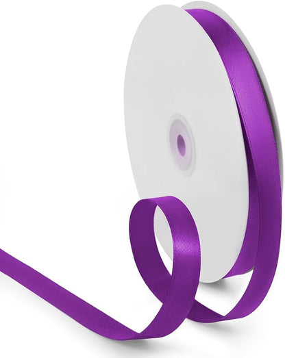 5/8 Inch 100 Yards Satin Ribbon Purple, Solid Color Fabric Ribbon by HimBen