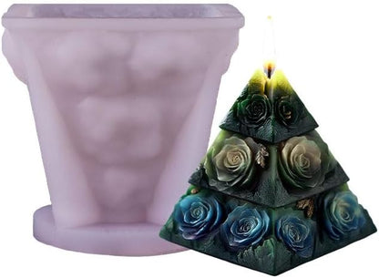 Rose Pyramid Scented Candle Silicone Mold Pillar Silicone Mold Resin Casting - Image 5