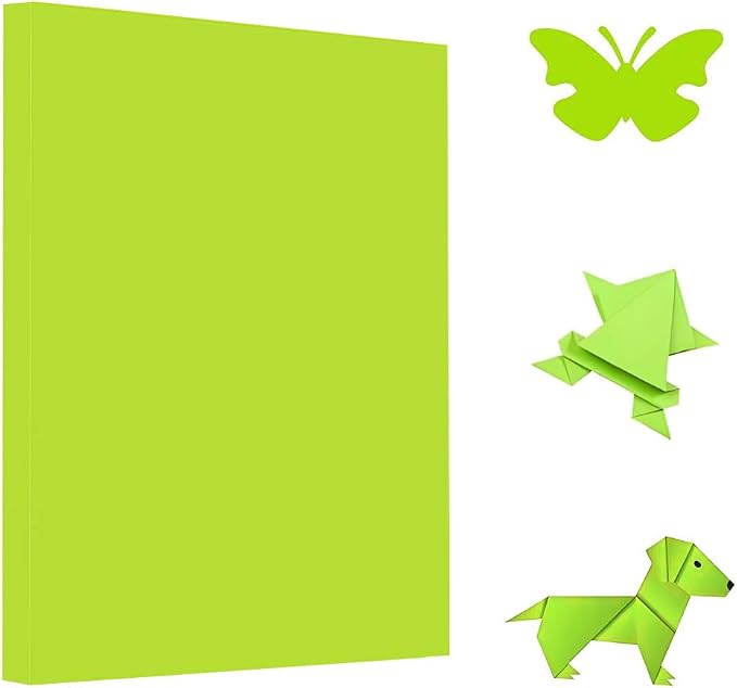 A4 Origami Paper Yellow Green 100 Sheets, 8.27×11.7 inch Double Sided Color by Pyrisuu