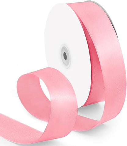 1-1/2 Inch 100 Yards Satin Ribbon Light Pink, Solid Color Fabric Ribbon by HimBen