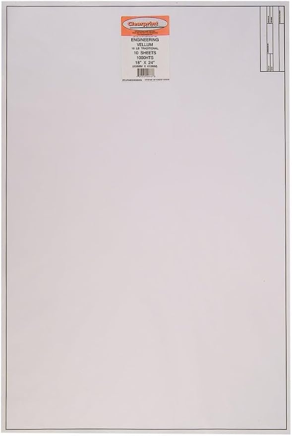 Clearprint 18" x 24" 1000H Design Vellum Sheets by Clearprint