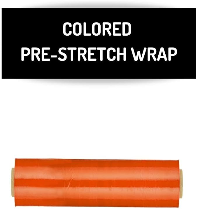 PSBM Orange Stretch Wrap, 15 Inch x 1476 Feet, 144 Pack, Tinted Pre-Stretched - Image 2