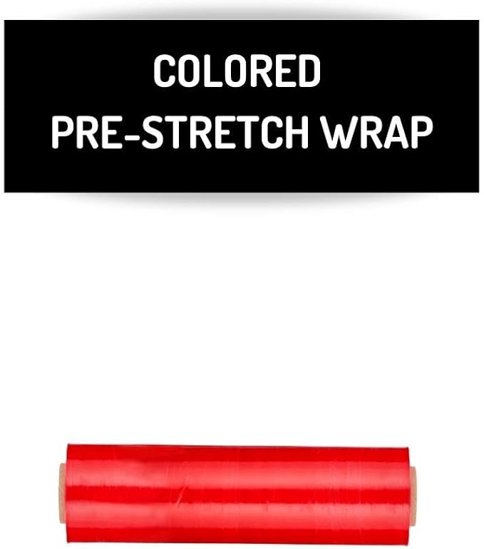 PSBM Red Stretch Wrap, 15 Inch x 1476 Feet, 8 Pack, Tinted Pre-Stretched Shrink - Image 2