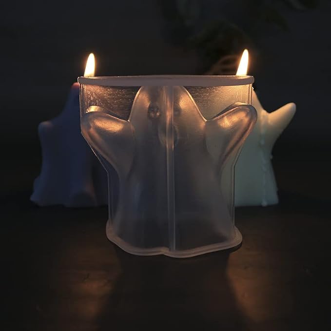 Silicone Candle Molds Set, 2 Pieces Ghost Halloween Molds and 20 Pieces Candle - Image 6