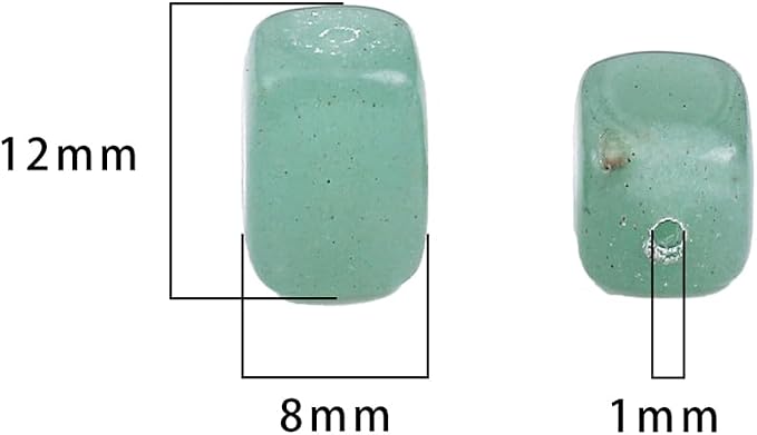 Natural Green Aventurine Cuboid Stone Loose Semi Gemstone Beads - Image 2