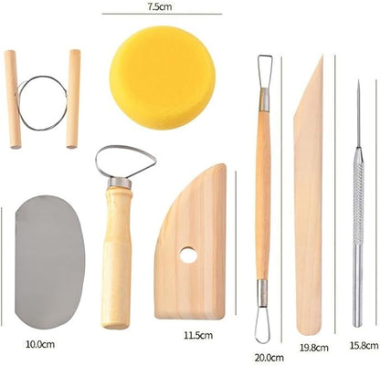 S & E TEACHER'S EDITION 8 Pcs Pottery & Clay Sculpting Tools, Double-Sided - Image 3