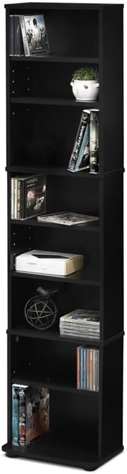 Pemberly Row Engineered Wood Space Saving Multimedia Storage Tower in Espresso - Image 4