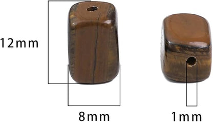 Natural Yellow Tiger Eye Cuboid Stone Loose Semi Gemstone Beads - Image 2