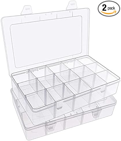 2 Pack Plastic Small Crafts Storage Boxes by SympabasicSouffahouse