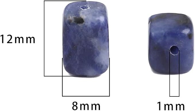 Natural Blue Sodalite Cuboid Stone Loose Semi Gemstone Beads - Image 2