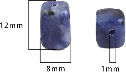 Natural Blue Sodalite Cuboid Stone Loose Semi Gemstone Beads - Image 2