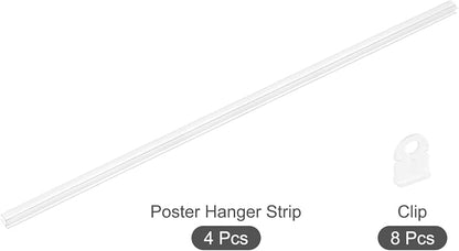 MECCANIXITY PVC Poster Hanger Rail Poster Strip Bar 150cm/59inch Clear - Image 3