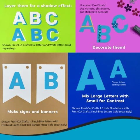 FreshCut Crafts 636 Pcs 1.5 in. Blue Bulletin Board Letters & Numbers, Capital - Image 8
