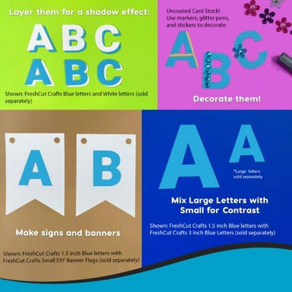 FreshCut Crafts 636 Pcs 1.5 in. Blue Bulletin Board Letters & Numbers, Capital - Image 8