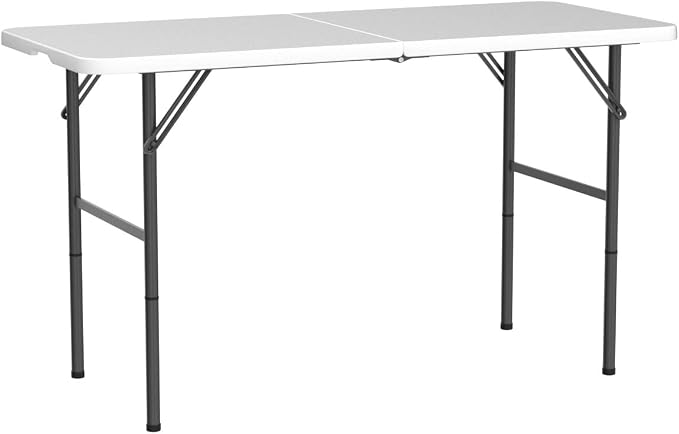 4 FT Folding Table, Plastic Portable Tables - Image 5