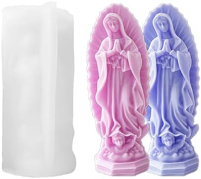 Virgin Mary Silicone Candle Molds, Religious 3D Virgin Mary Statue Molds by LEDNICA