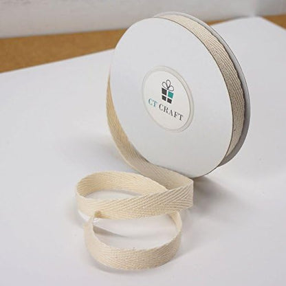 CT CRAFT LLC Ivory Cotton Twill Ribbon 3/8" x 10 Yards - Image 4