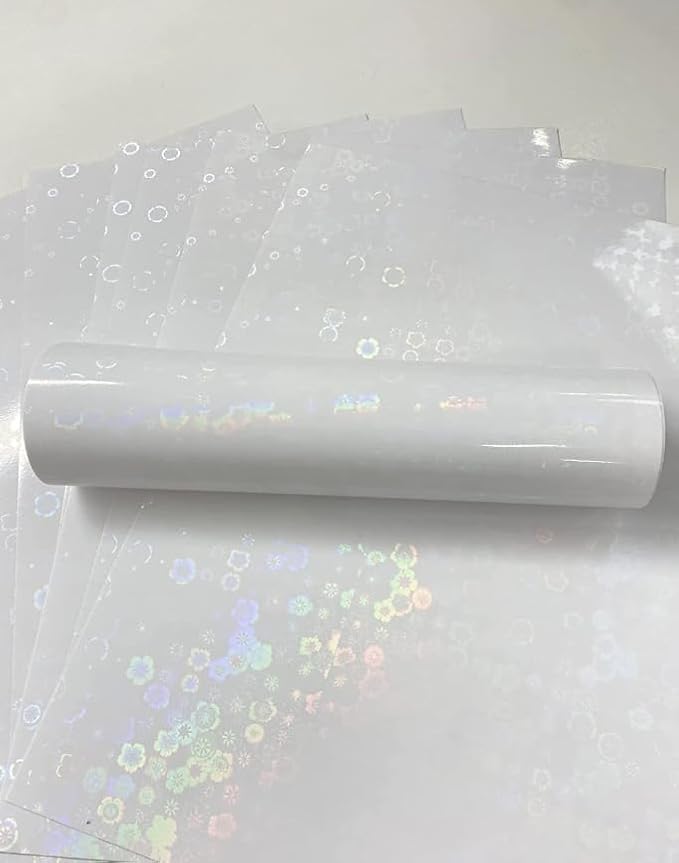 Syntego A4 Self Adhesive Transparent Holographic Sticker Paper Vinyl 8.5 X 11 - Image 4
