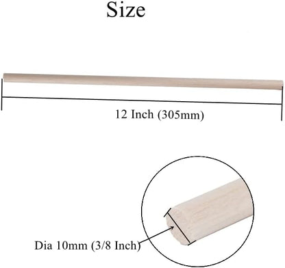12 Pack Round Wood Dowel Rods 3/8x3/8x12 Inch Balsa Wood Sticks φ3/8 Inch - Image 3
