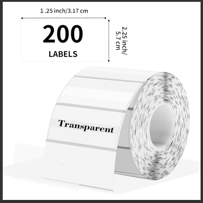Transparent Thermal Labels Stickers, 2.25 x 1.25 Inch Clear Labels, - Image 2