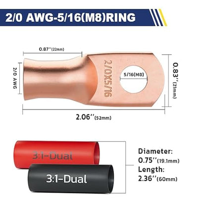 haisstronica 10pcs 2/0 AWG - Image 3