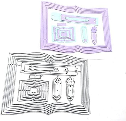 Book Cutting Dies, Bookmarks Tags Banner Die Cuts Metal Embossing Stencils - Image 5
