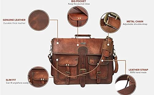 cuero Leather Messenger Bag for Men, 18 Inch Laptop Crossbody, Handmade Leather - Image 7