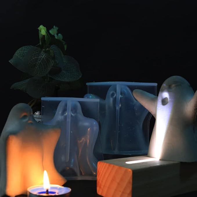 Silicone Candle Molds Set, 2 Pieces Ghost Halloween Molds and 20 Pieces Candle - Image 7