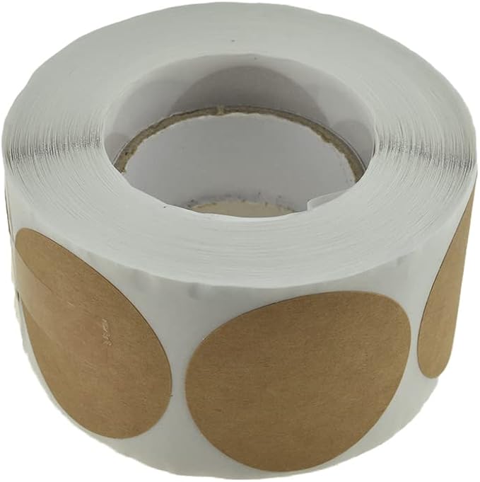 HAHIYO 1.5-Inch 500Pcs Natural Brown Kraft Round Label - Image 4