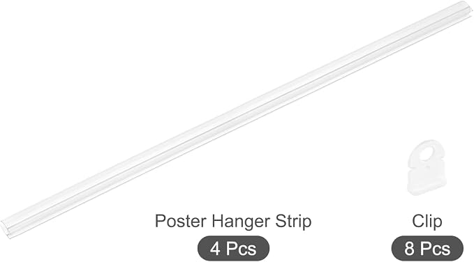 MECCANIXITY PVC Poster Hanger Rail Poster Strip Bar 40cm/16inch Clear - Image 3
