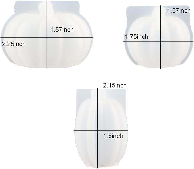 3Pack Mini 3D Pumpkin Molds for Resin, Resin Pumpkin Mold, Pumpkins Silicone - Image 2