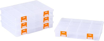 BangQiao 4 Pack 12 Grids Clear Plastic Storage Box by BangQiao