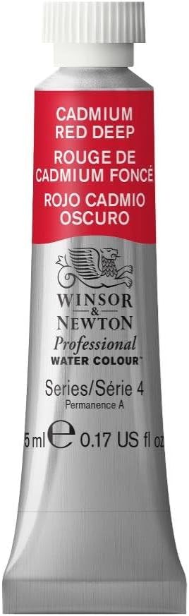 Winsor & Newton Professional Water Colour Paint, 0.17-oz Tube, Cadmium Red Deep by WinsorNewton