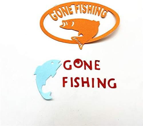 Metal Gone Fishing Words Cutting Dies, Two Fish Die Cuts Embossing Stencils - Image 6