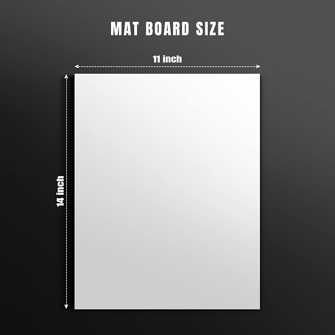 AUEAR, 15 Pack 11x14 Uncut Matte Boards White Photo Mat Board Great - Image 2