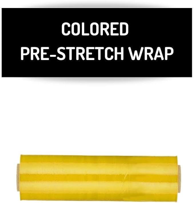 PSBM Yellow Stretch Wrap, 15 Inch x 1476 Feet, 4 Pack, Tinted Pre-Stretched - Image 2