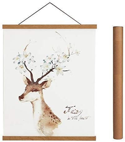 Artmag Magnetic Poster Hanger Frame, 39x27 39x13 39x22 Light Wood Wooden Magnet by Artmag