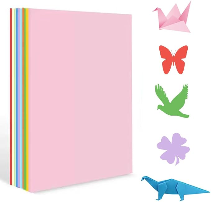 A4 Origami Paper Colorful 100 Sheets, 8.27×11.7 inch Double Sided Color Easy by Pyrisuu