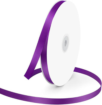 3/8" Wide x 100 Yards Single Face Polyester Satin Ribbon, Satin Ribbon by KMERLIFE