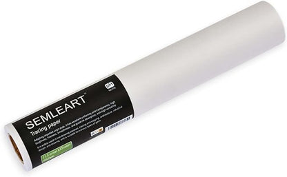 SEMLEART Artit's Tracing Paper roll, 32lb/50gsm, 17.5 inch x 25 Yard, by SEMLEART