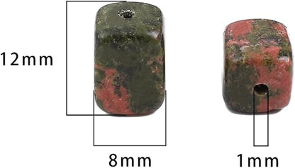 Natural Unakite Cuboid Stone Loose Semi Gemstone Beads - Image 2